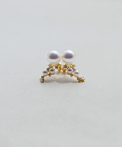PA181【ドロップ】ピアス　再入荷　パール　揺れる　お嬢様　パーティ　シルバー セール】【LEJA】パールクリスタルドロップピアス結婚式