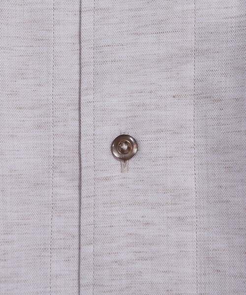 MEN'S BIGI（メンズビギ）の「ヘリンボーンワンピースカラーハーフスリーブシャツ（シャツ/ブラウス・メンズ・ベージュ/ネイビー/ホワイト/グリーン・01/02/03/04）」の6枚目の写真
