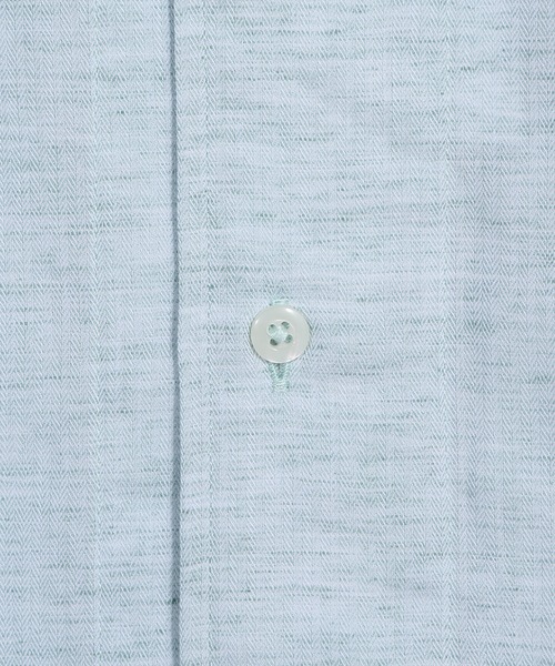 MEN'S BIGI（メンズビギ）の「ヘリンボーンワンピースカラーハーフスリーブシャツ（シャツ/ブラウス・メンズ・ベージュ/ネイビー/ホワイト/グリーン・01/02/03/04）」の8枚目の写真