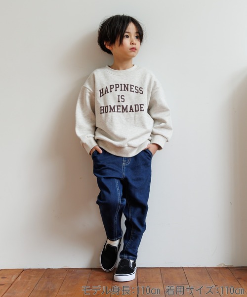 MAKE YOUR DAY（メイクユアデイ）の「HOMEMADEロゴファミリー裏毛トレーナー■80～140cm（スウェット・キッズ・ミント/ライトグレー/ブラック・110/100/140/130/80/120/90）」の9枚目の写真