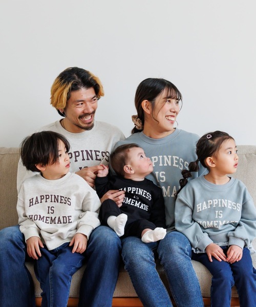 MAKE YOUR DAY（メイクユアデイ）の「HOMEMADEロゴファミリー裏毛トレーナー■80～140cm（スウェット・キッズ・ミント/ライトグレー/ブラック・110/100/140/130/80/120/90）」の11枚目の写真