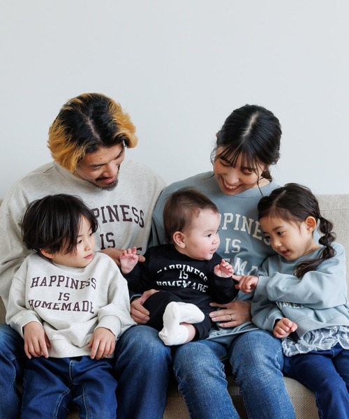 MAKE YOUR DAY（メイクユアデイ）の「HOMEMADEロゴファミリー裏毛トレーナー■80～140cm（スウェット・キッズ・ミント/ライトグレー/ブラック・110/100/140/130/80/120/90）」の12枚目の写真