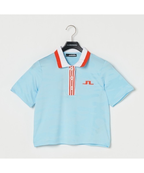 J.LINDEBERG(ジェイリンドバーグ)の「【J.LINDEBERG/GOLF】ジャガードジャージ半袖ポロ(シャツ/ブラウス・レディース・ブラック/サックスブルー・36/38/40/42)」の7枚目の写真