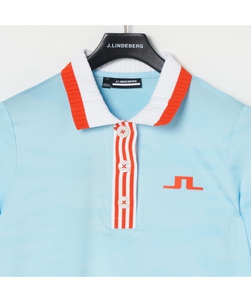 セール】【J.LINDEBERG/GOLF】ジャガードジャージ半袖ポロ（シャツ