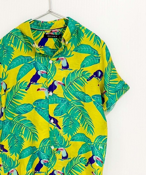 ZI-ON（ジーオン）の「アロハハーフシャツ（シャツ/ブラウス・キッズ・イエロー/グリーン系その他/ピンク/ホワイト/グリーン/サックスブルー/ブラック/ブラック系その他・110cm/120cm/130cm/140cm/150cm/160cm）」の7枚目の写真