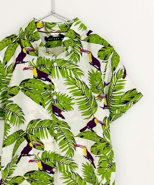 ZI-ON（ジーオン）の「アロハハーフシャツ（シャツ/ブラウス・キッズ・イエロー/グリーン系その他/ピンク/ホワイト/グリーン/サックスブルー/ブラック/ブラック系その他・110cm/120cm/130cm/140cm/150cm/160cm）」の4枚目の写真