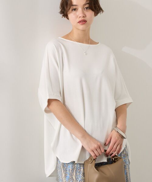 AMERICAN HOLIC(アメリカンホリック)の「接触冷感スムースニュアンスロングプルオーバー(Tシャツ/カットソー・レディース・グレイッシュベージュ/ブルー/オフホワイト/ネイビー・M/L)」の7枚目の写真