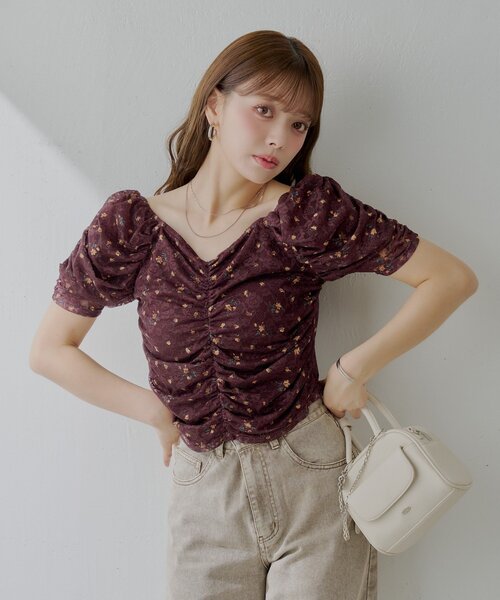 トップス tacaco 1color 】Y‐ストラップチョーカーレースドッキングトップス
