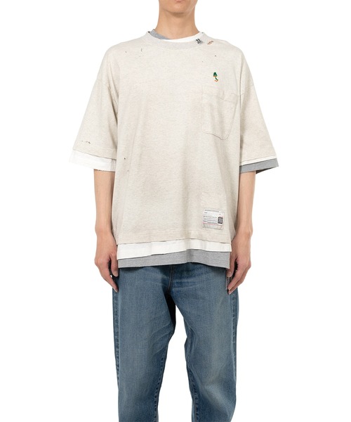 Maison MIHARA YASUHIRO（メゾンミハラヤスヒロ）の「Triple Layered T-shirt（Tシャツ/カットソー・メンズ・ホワイト/ブラック・48/46/44）」の4枚目の写真