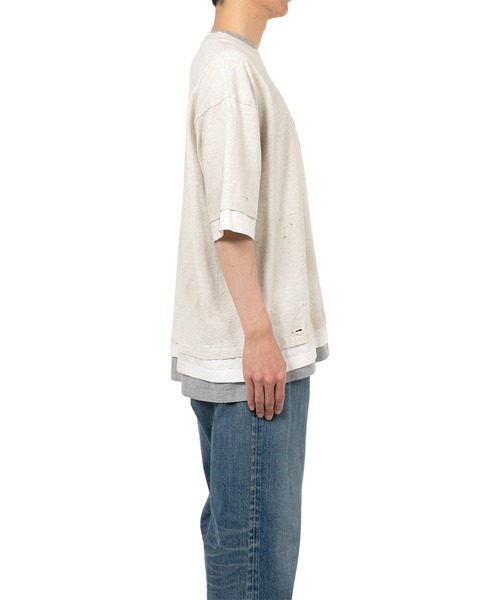 Maison MIHARA YASUHIRO（メゾンミハラヤスヒロ）の「Triple Layered T-shirt（Tシャツ/カットソー・メンズ・ホワイト/ブラック・48/46/44）」の7枚目の写真