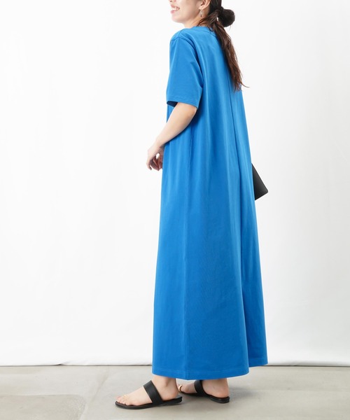 LULUDOLCE ルルドルチェアシンメトリー ワンピース ブルー 3L 高身長 リネンライクマルチウェイフリル衿ワンピース（トール