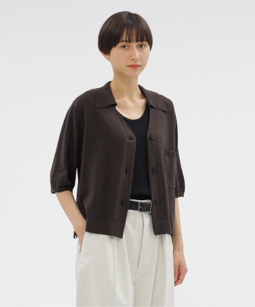 【美品】エムエイチエル・MHL.長袖カーディガン・セーター・麻・リネン混・L 美品】エムエイチエル・MHL.長袖カーディガン・セーター・麻