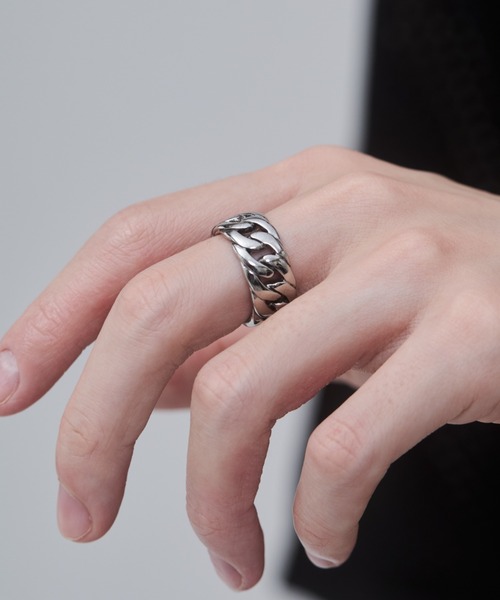 WYZ surgical stainless(ダブリューワイジィーサージカルステンレス)の「【 金属アレルギー対応 】チェーンデザイン リング サージカルステンレス(リング・メンズ・シルバー・20号/18号/16号)」の6枚目の写真