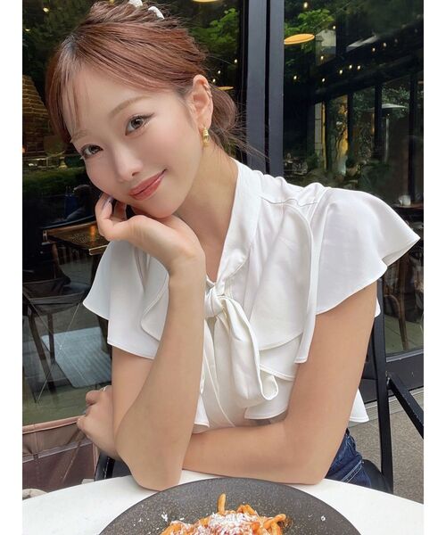 RESEXXY（リゼクシー）の「ボウタイラッフルブラウス（シャツ/ブラウス・レディース・ブラック/ピンク/ホワイト・FREE）」の12枚目の写真