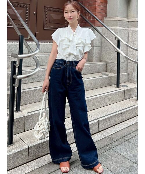 RESEXXY（リゼクシー）の「ボウタイラッフルブラウス（シャツ/ブラウス・レディース・ブラック/ピンク/ホワイト・FREE）」の14枚目の写真