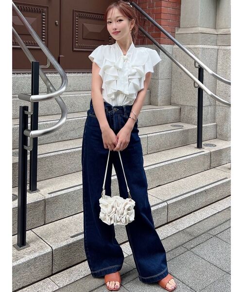 RESEXXY（リゼクシー）の「ボウタイラッフルブラウス（シャツ/ブラウス・レディース・ブラック/ピンク/ホワイト・FREE）」の15枚目の写真