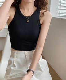 Revo. | 【パット付き】シンプル 短丈 アメスリフィット タンクトップ ブラトップ(タンクトップ)