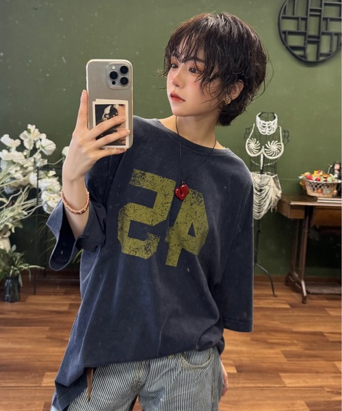 WudgeBoy(ワッジボーイ)の「numbering T-shirt(Tシャツ/カットソー・メンズ・アイボリー/ネイビー/イエロー・LARGE/MEDIUM)」の3枚目の写真