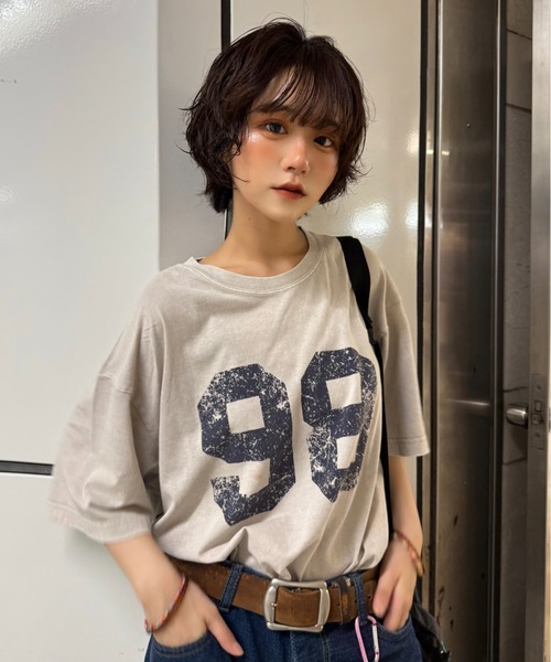 WudgeBoy(ワッジボーイ)の「numbering T-shirt(Tシャツ/カットソー・メンズ・アイボリー/ネイビー/イエロー・LARGE/MEDIUM)」の2枚目の写真