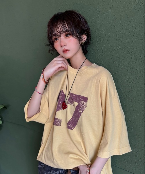 WudgeBoy(ワッジボーイ)の「numbering T-shirt(Tシャツ/カットソー・メンズ・アイボリー/ネイビー/イエロー・LARGE/MEDIUM)」の5枚目の写真