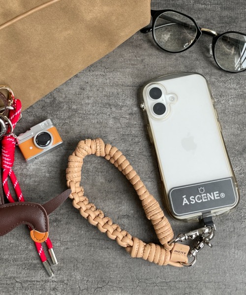スマホアクセサリー A SCENE Design paracord strap-leather- A SCENE ］Design paracord strap – Neueオンラインストア