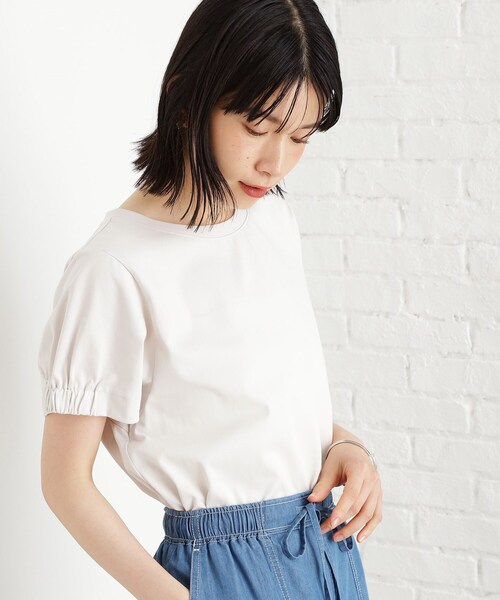 THE SHOP TK （ザ ショップ ティーケー ）の「袖タックTシャツ【接触冷感/毛玉になりにくい/UV】（Tシャツ/カットソー・レディース・ダークブラウン/ブラック/アイボリー・13/12）」の4枚目の写真