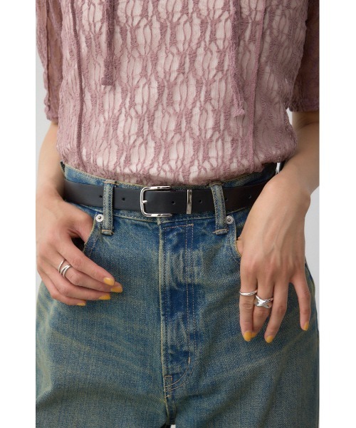 AZUL by moussy（アズールバイマウジー）の「メタルループフェイクレザーベルト（ベルト・レディース・ブラック/ブラウン・FREE）」の3枚目の写真