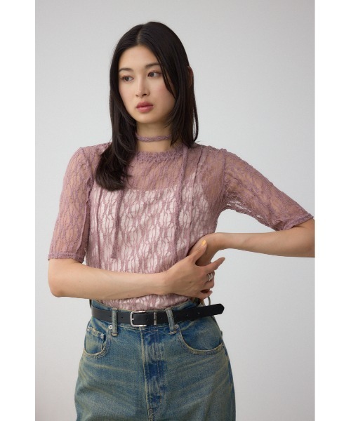 AZUL by moussy（アズールバイマウジー）の「メタルループフェイクレザーベルト（ベルト・レディース・ブラック/ブラウン・FREE）」の4枚目の写真