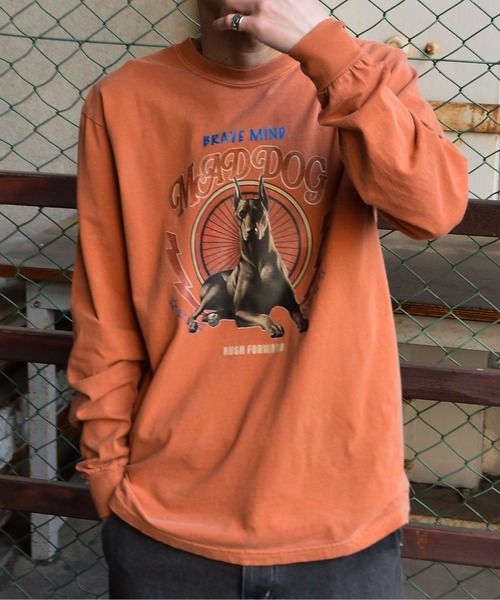 MODISH GAZE(モディシュガゼ)の「【MODISH GAZE】ドーベルマン ピグメントロンT(Tシャツ/カットソー・メンズ・グレー/ブラック/ホワイト/ブラウン・MEDIUM/LARGE)」の4枚目の写真