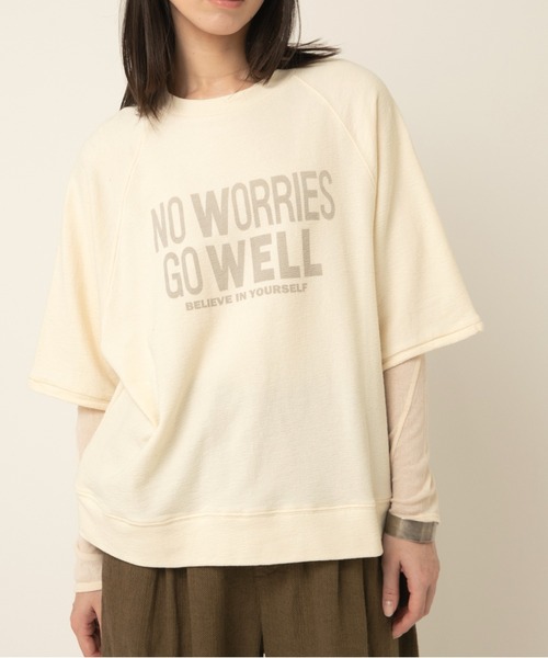 RNA-N(アールエヌエーエヌ)の「M2529 ブロックインレイロゴプルオーバー(Tシャツ/カットソー・レディース・オフホワイト/グレイッシュブルー/ブラウン・FREE)」の1枚目の写真