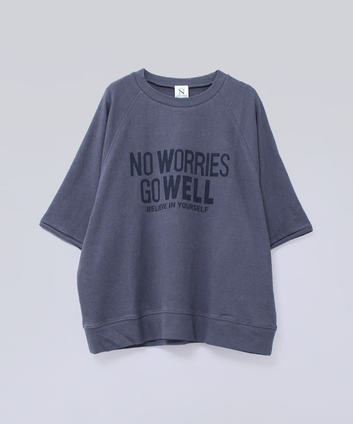 RNA-N(アールエヌエーエヌ)の「M2529 ブロックインレイロゴプルオーバー(Tシャツ/カットソー・レディース・オフホワイト/グレイッシュブルー/ブラウン・FREE)」の3枚目の写真