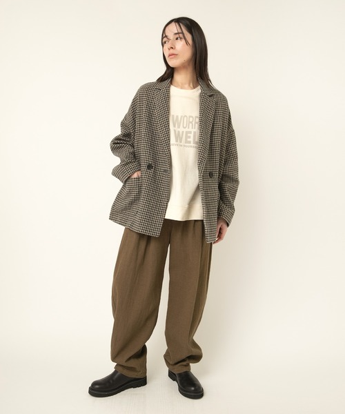 RNA-N(アールエヌエーエヌ)の「M2529 ブロックインレイロゴプルオーバー(Tシャツ/カットソー・レディース・オフホワイト/グレイッシュブルー/ブラウン・FREE)」の9枚目の写真