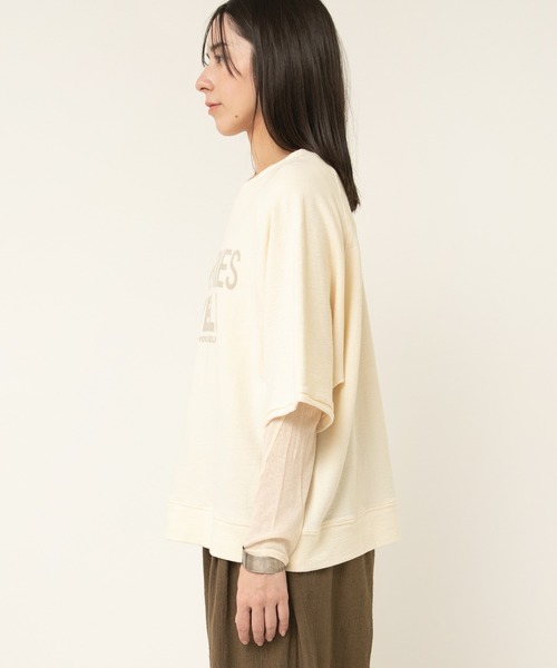 RNA-N(アールエヌエーエヌ)の「M2529 ブロックインレイロゴプルオーバー(Tシャツ/カットソー・レディース・オフホワイト/グレイッシュブルー/ブラウン・FREE)」の4枚目の写真