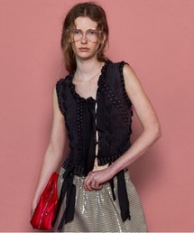 MAISON SPECIAL ブラック ベスト MAISON SPECIAL ベスト ジレ 2way Embroidery Vest/2WAYエン