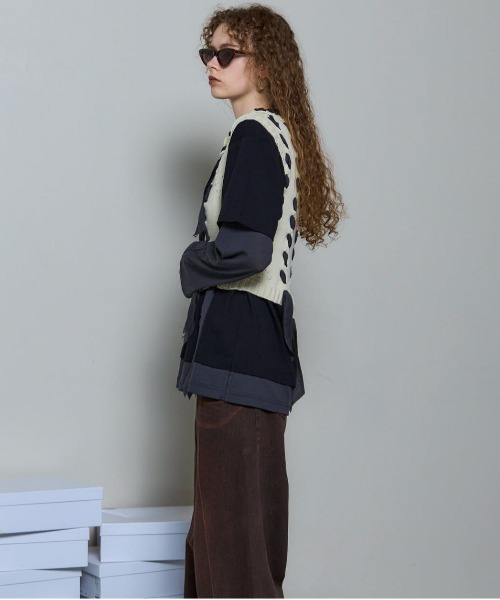 25AW PRE-ORDER】Ribbon Stitch Knit Vest/リボンステッチニット