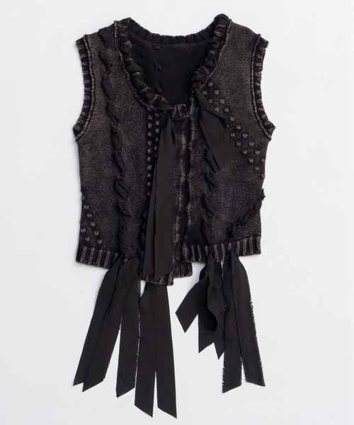 25AW PRE-ORDER】Ribbon Stitch Knit Vest/リボンステッチニット