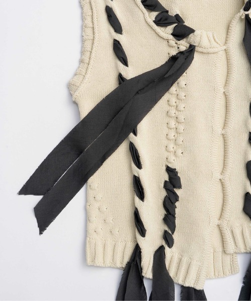 Ribbon Stitch Knit Vest/リボンステッチニットベスト【MAISON