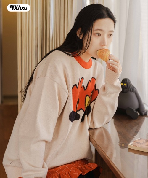 TXA（ティーエックスエー）の「maitoparta Jacquard Sweater（ニット/セーター・メンズ・ネイビー/ベージュ・2/1）」の9枚目の写真