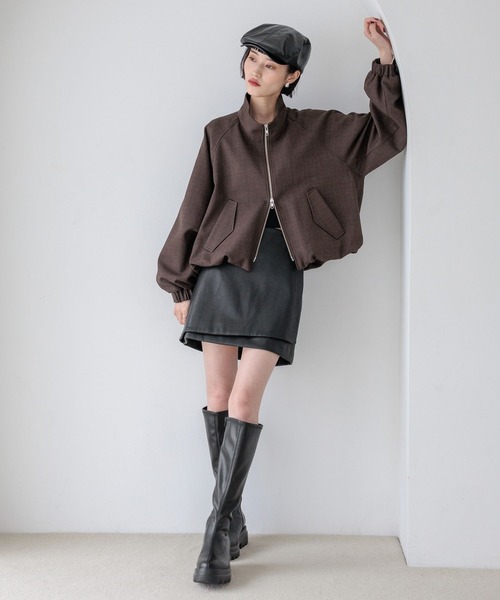 LOWRYS FARM（ローリーズファーム）の「ラナテックＺＩＰブルゾン　455403（ブルゾン・レディース・ブラウン系その他/ブラウン/チャコールグレー・FREE）」の22枚目の写真