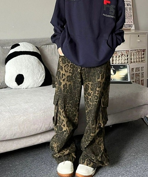CANVAS+(キャンバスプラス)の「【CANVAS+】レオパード柄カーゴパンツ(カーゴパンツ・レディース・ブラウン・L/M/S/LL)」の14枚目の写真