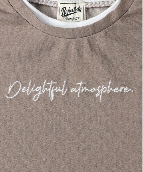 Right-on(ライトオン)の「【Refurbish】接触冷感フェイクレイヤード刺繍Tシャツ(Tシャツ/カットソー・キッズ・ベージュ/ダークグレー・130/140/150/160)」の6枚目の写真