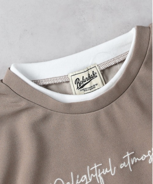 Right-on(ライトオン)の「【Refurbish】接触冷感フェイクレイヤード刺繍Tシャツ(Tシャツ/カットソー・キッズ・ベージュ/ダークグレー・130/140/150/160)」の7枚目の写真