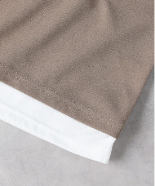 Right-on(ライトオン)の「【Refurbish】接触冷感フェイクレイヤード刺繍Tシャツ(Tシャツ/カットソー・キッズ・ベージュ/ダークグレー・130/140/150/160)」の9枚目の写真