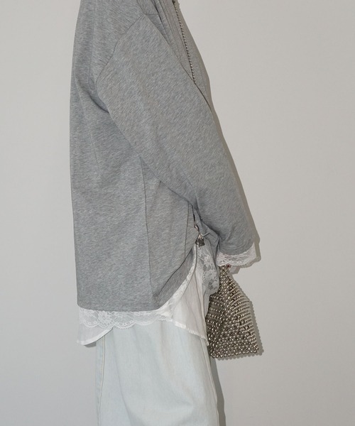 chuclla（チュクラ）の「レーストリム ロングスリーブカットソー chw25a036（Tシャツ/カットソー・レディース・ブラック/グレー/ホワイト・FREE）」の21枚目の写真