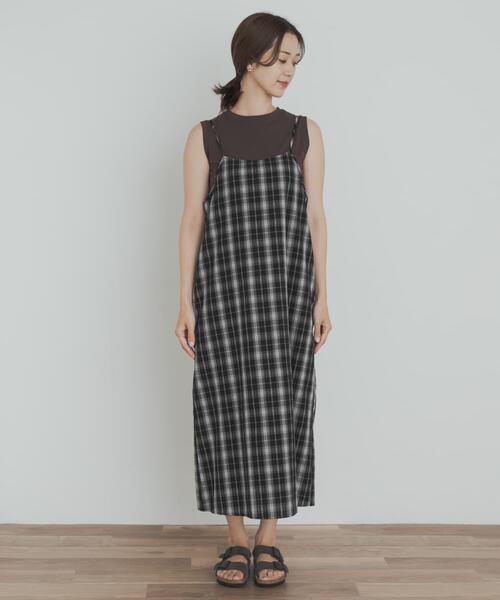 【即購入○】エムミーエメ　アーバンチェックキャミワンピース 即購入○】エムミーエメ アーバンチェックキャミワンピース 即購入