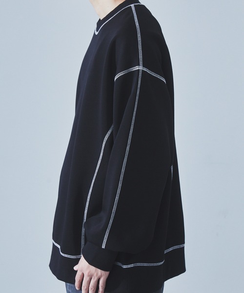 SLICK(スリック)の「【SLICK/スリック】Double Air Knit Stitch Work Pullover/ダンボールニットステッチワークプルオーバー/スウェット(スウェット・メンズ・ヘザーグレー/ブラック・1/2/3)」の9枚目の写真