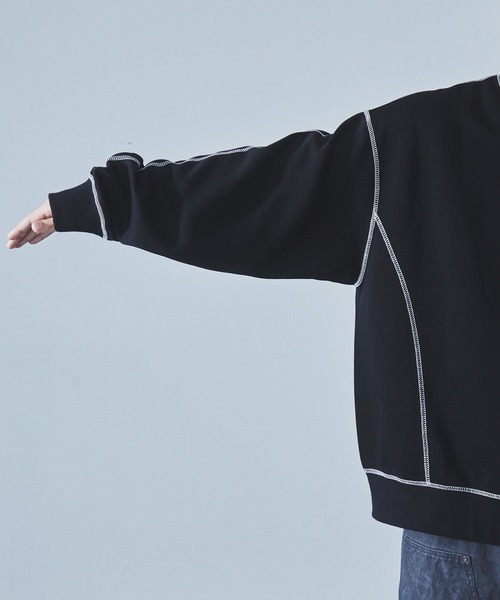 SLICK(スリック)の「【SLICK/スリック】Double Air Knit Stitch Work Pullover/ダンボールニットステッチワークプルオーバー/スウェット(スウェット・メンズ・ヘザーグレー/ブラック・1/2/3)」の10枚目の写真