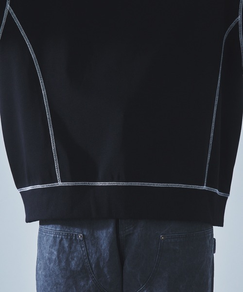 SLICK(スリック)の「【SLICK/スリック】Double Air Knit Stitch Work Pullover/ダンボールニットステッチワークプルオーバー/スウェット(スウェット・メンズ・ヘザーグレー/ブラック・1/2/3)」の11枚目の写真