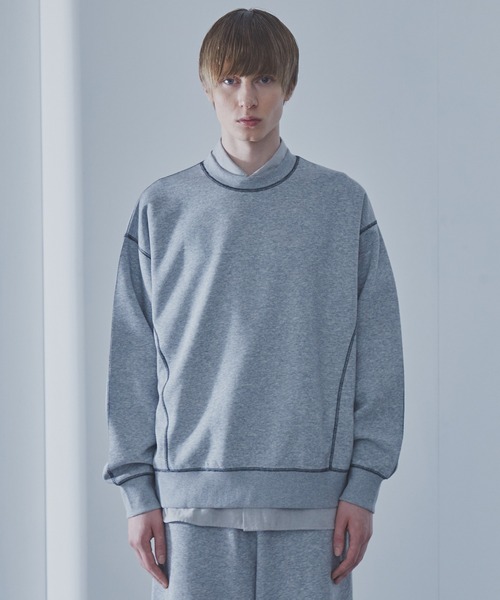 SLICK(スリック)の「【SLICK/スリック】Double Air Knit Stitch Work Pullover/ダンボールニットステッチワークプルオーバー/スウェット(スウェット・メンズ・ヘザーグレー/ブラック・1/2/3)」の21枚目の写真