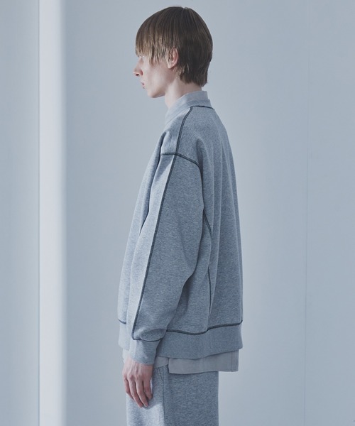 SLICK(スリック)の「【SLICK/スリック】Double Air Knit Stitch Work Pullover/ダンボールニットステッチワークプルオーバー/スウェット(スウェット・メンズ・ヘザーグレー/ブラック・1/2/3)」の18枚目の写真